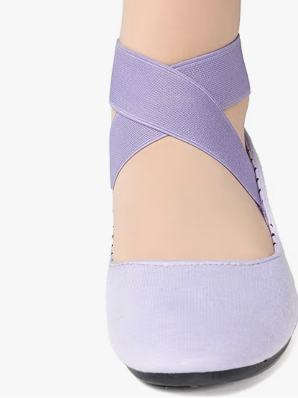 Ballet Flats women’s 11 light purple lilac lavender slip on elastic ankle straps